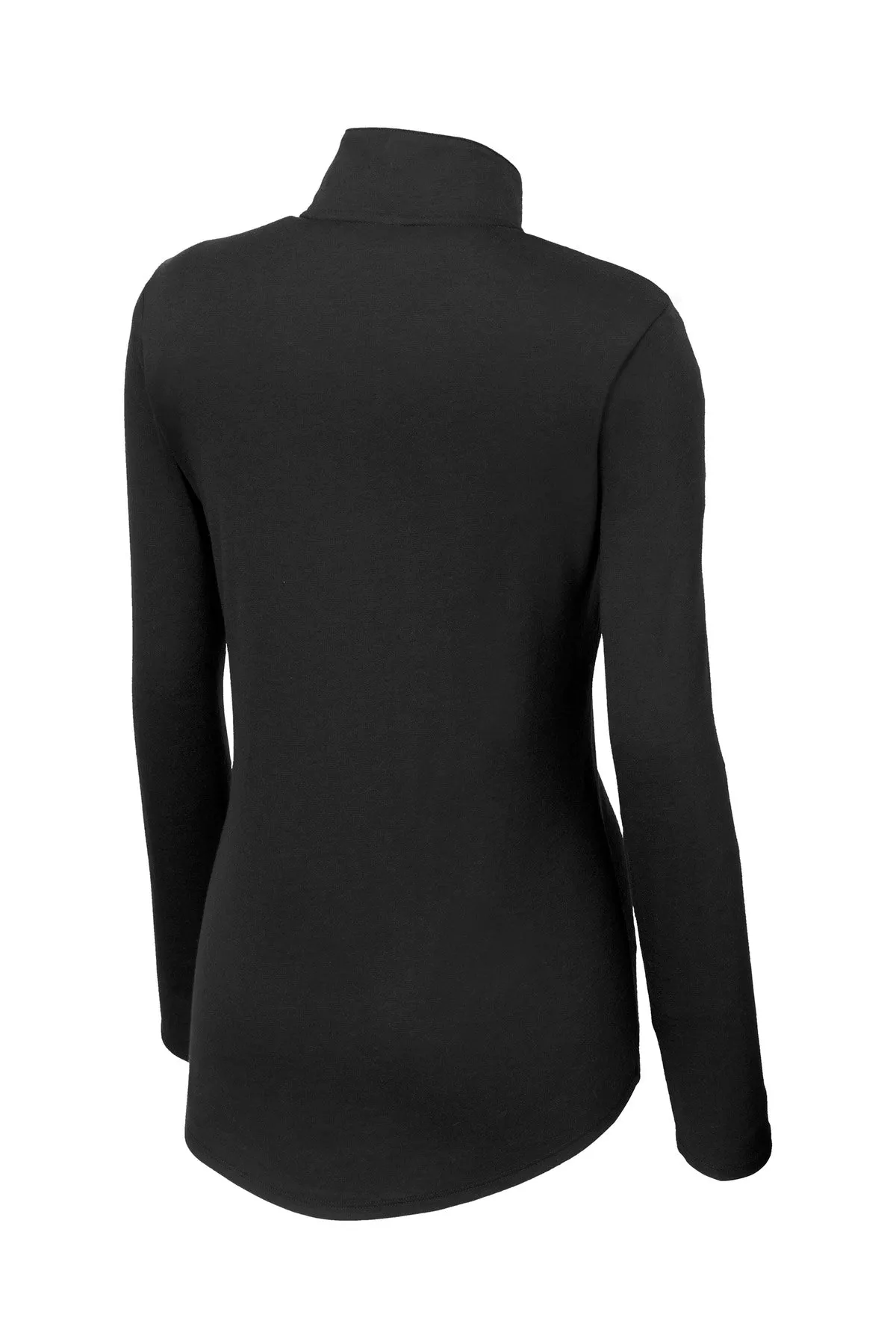 Sport-Tek  Women's PosiCharge  Tri-Blend Wicking 1/4-Zip Pullover. LST407 Black Triad Solid