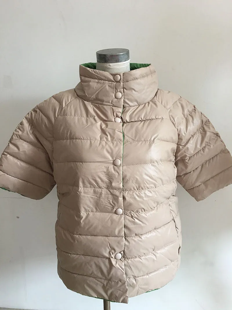 Spring Autumn Cotton Coat Women Winter Jacket Women Half Sleeve