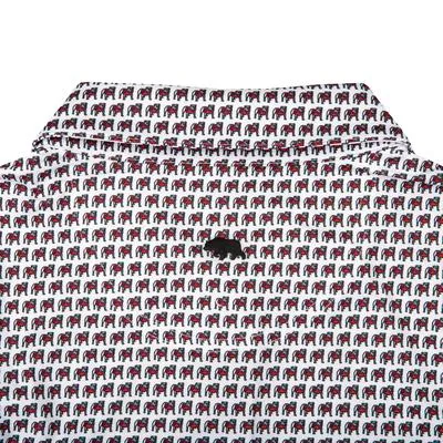 STANDING BULLDOG PRINTED POLO - WHITE