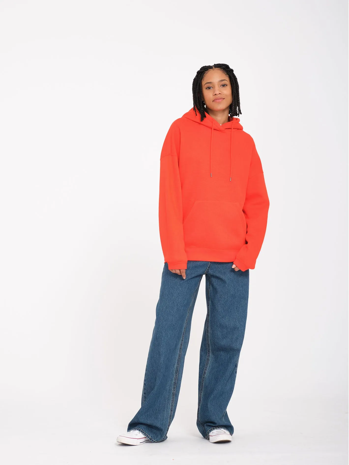 Stone Heart Up Hoodie - Bright Red