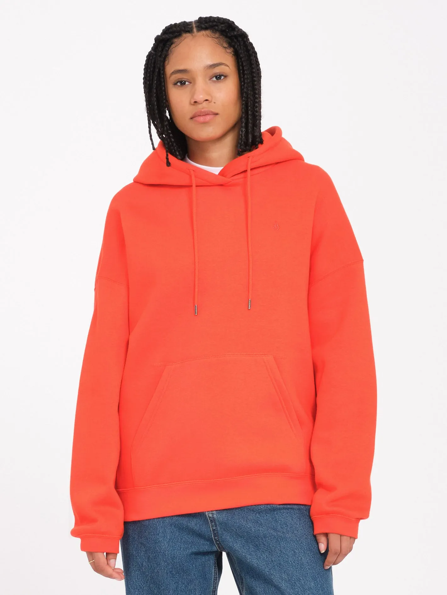 Stone Heart Up Hoodie - Bright Red