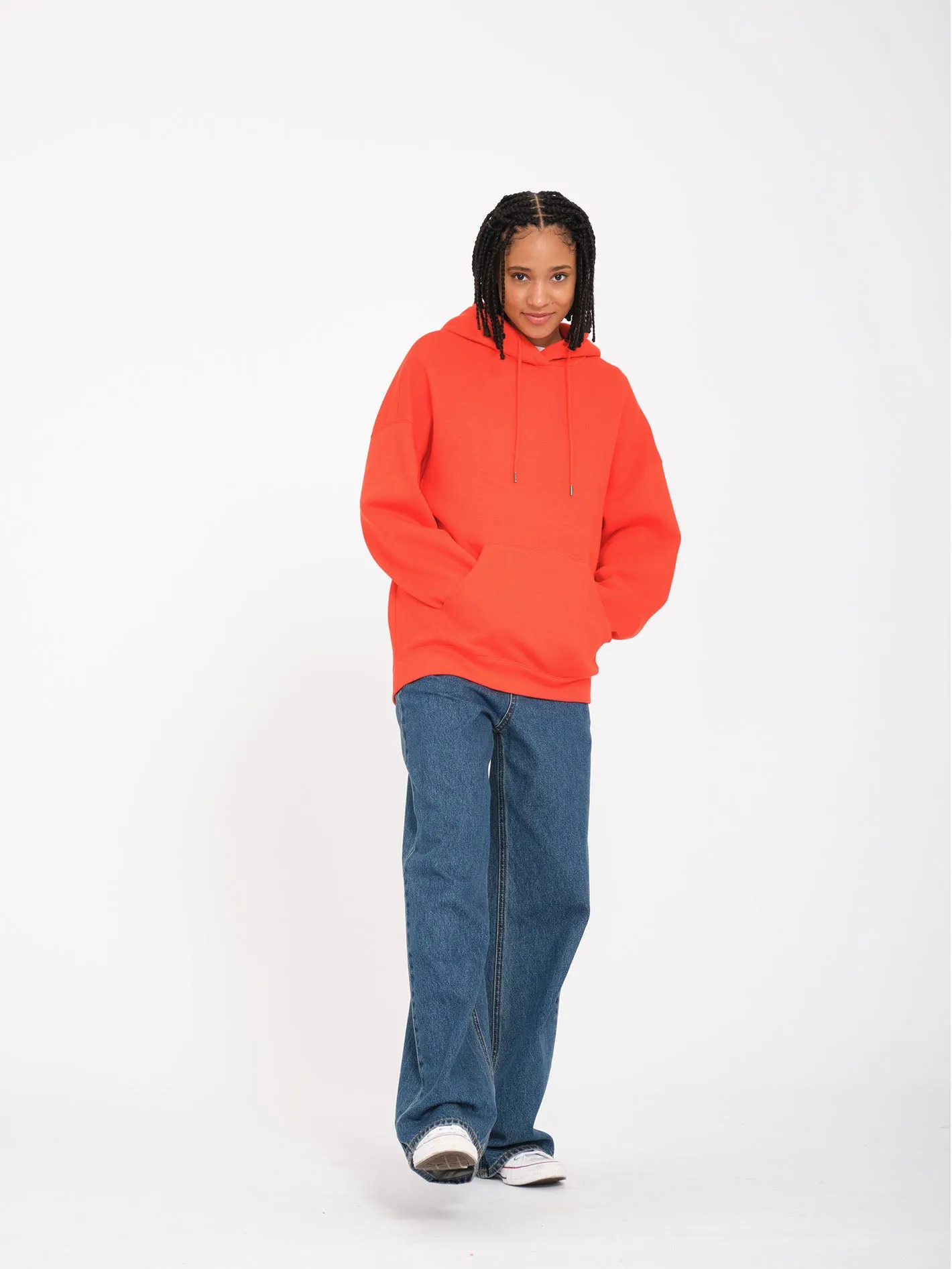 Stone Heart Up Hoodie - Bright Red