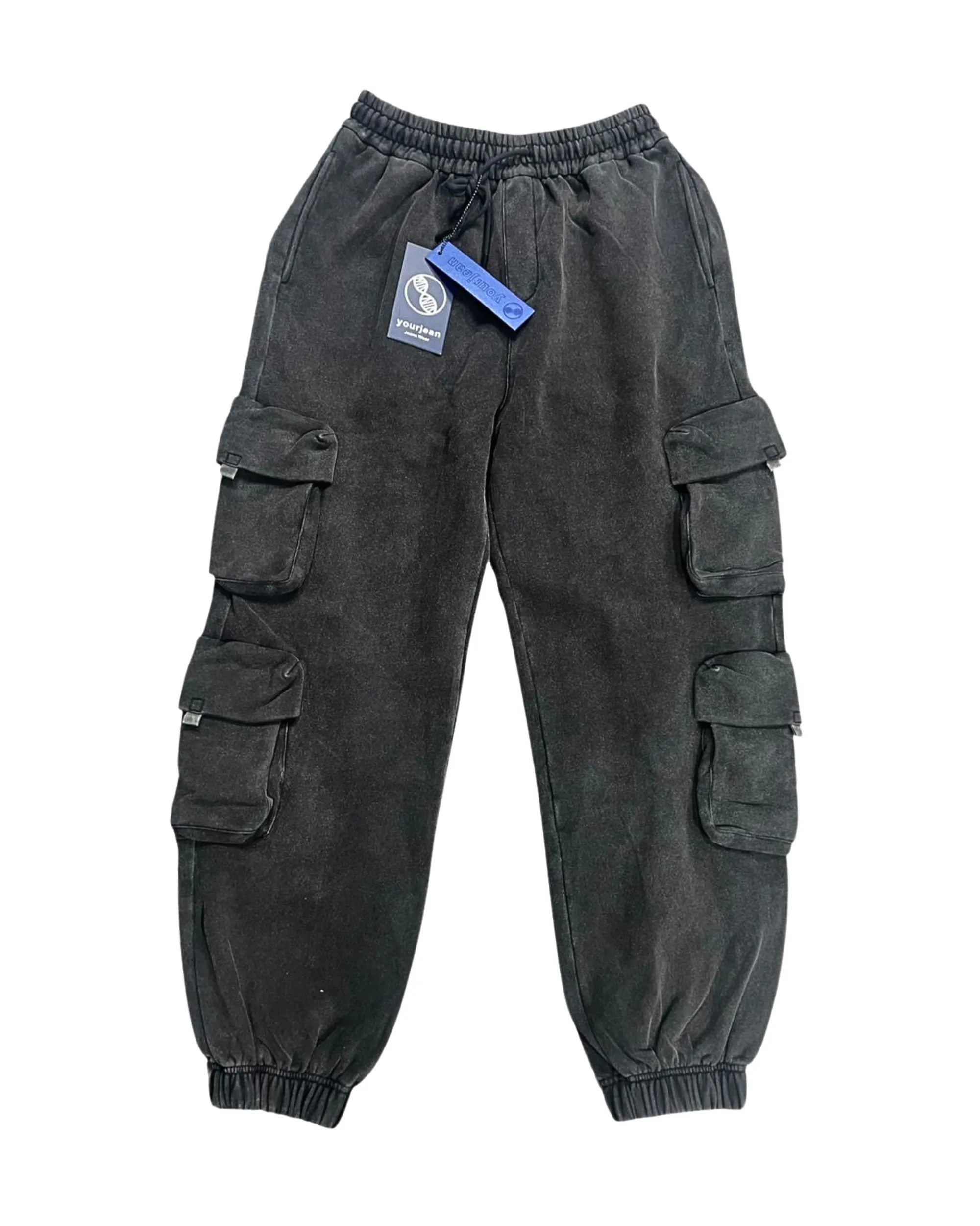 Stone Wash Black Jogger Jeans