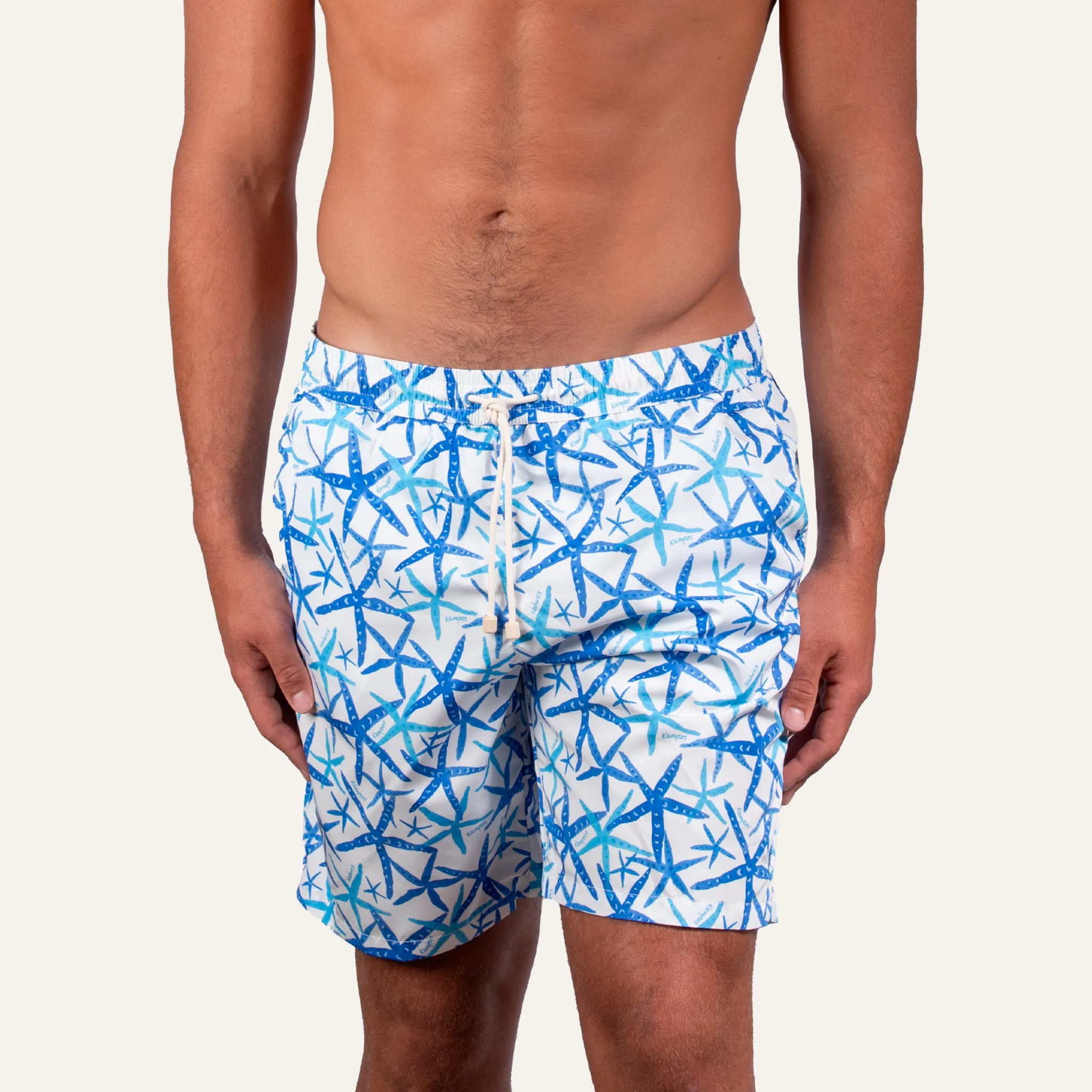 Swim Shorts Long Starfish White