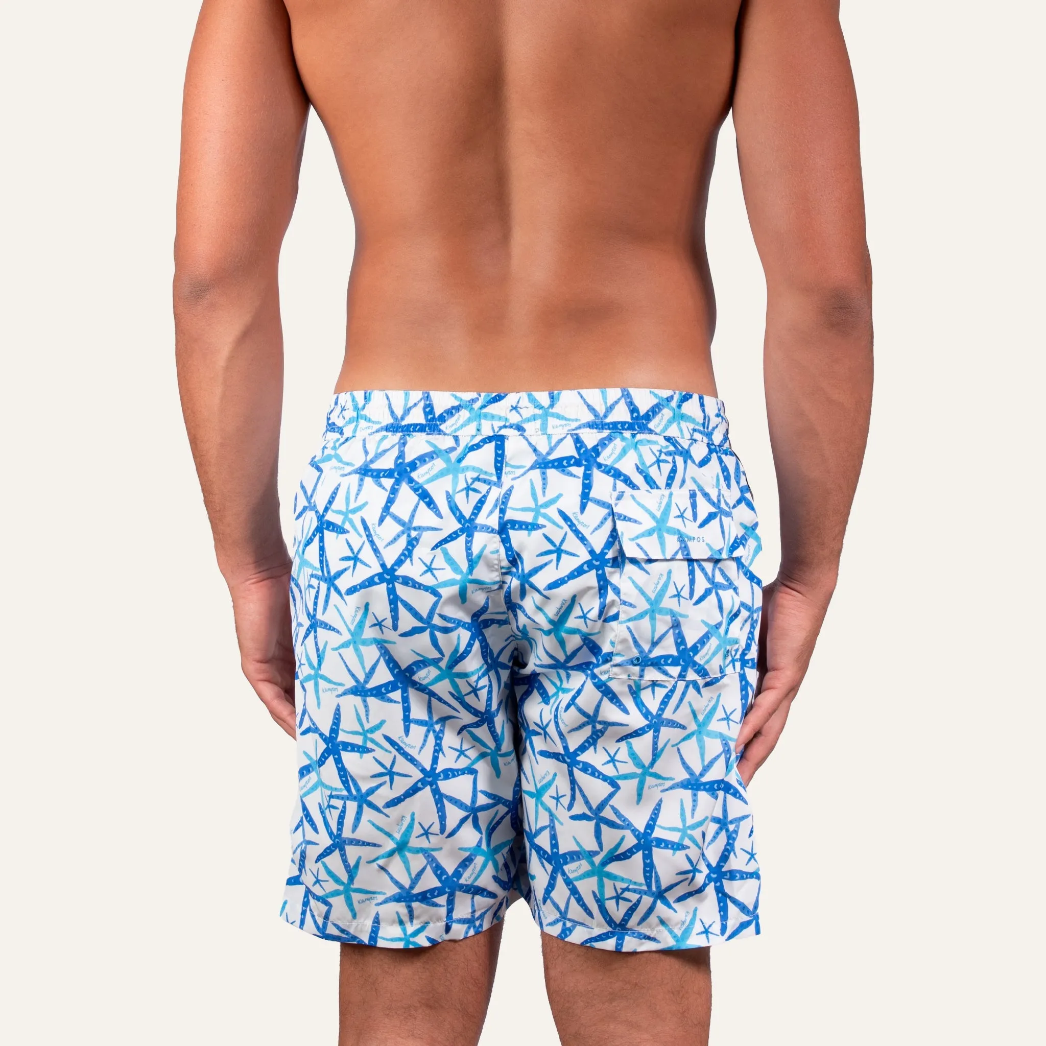 Swim Shorts Long Starfish White