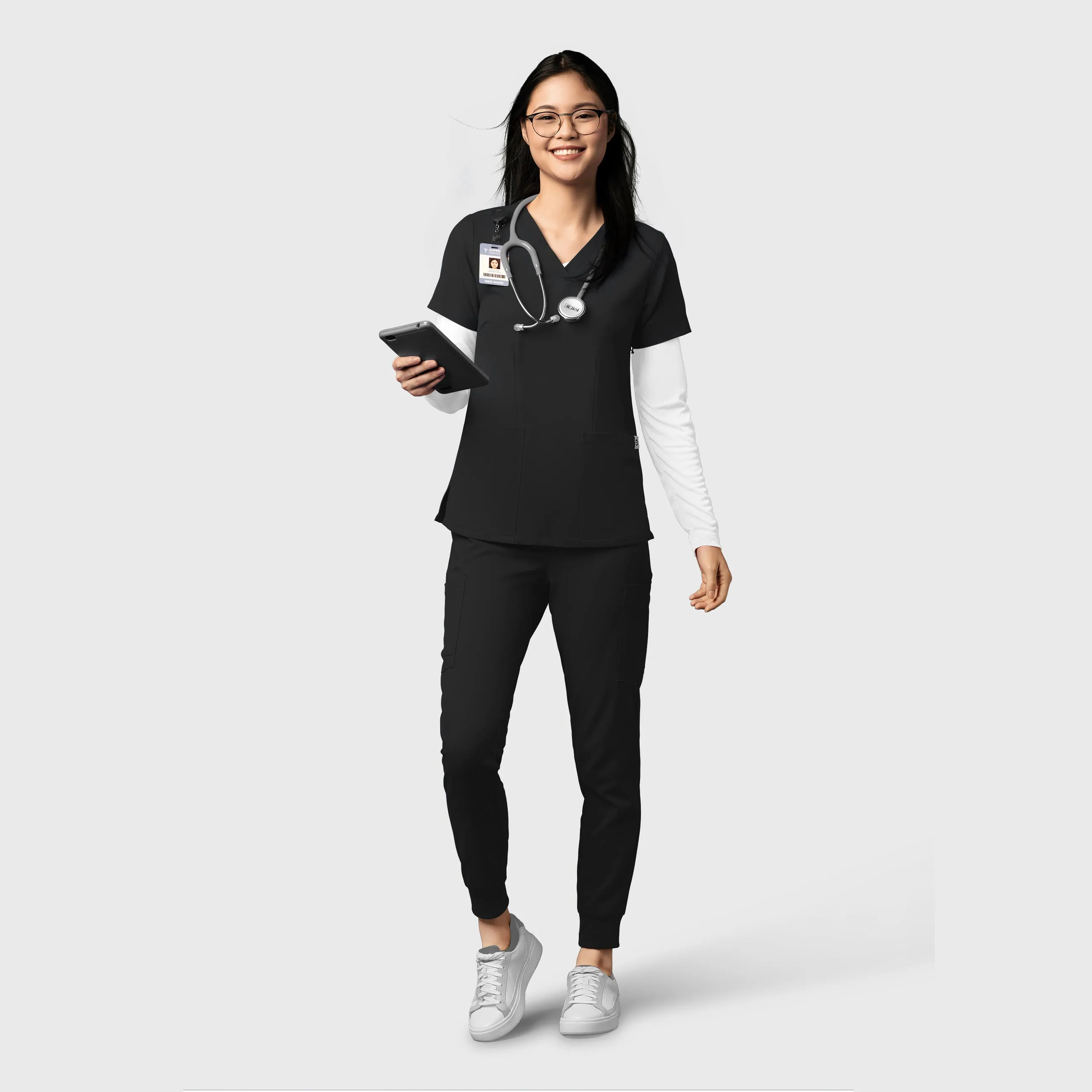 Thrive 5122 Cargo Jogger Scrub Pants Black