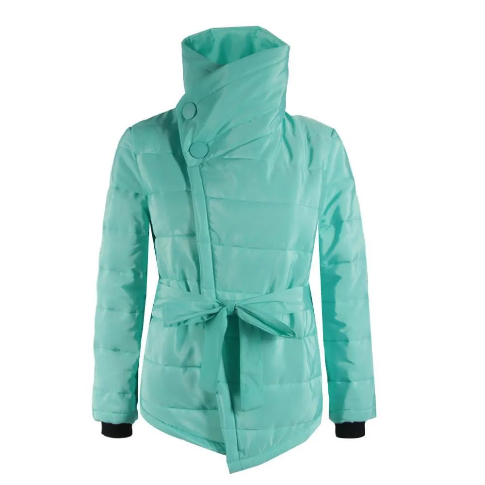 ultra light down Jacket women down coat female coat covered button belt parka slim overcoat