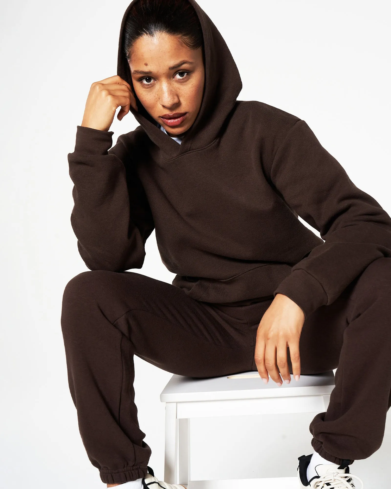 Unisex Brown Tracksuit Set - American Apparel® Pullover Hoodie & Sweatpants Set