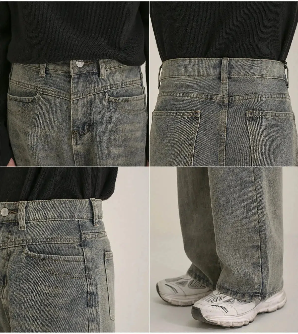 Vintage-Inspired High-Waist Relaxed Fit Jeans