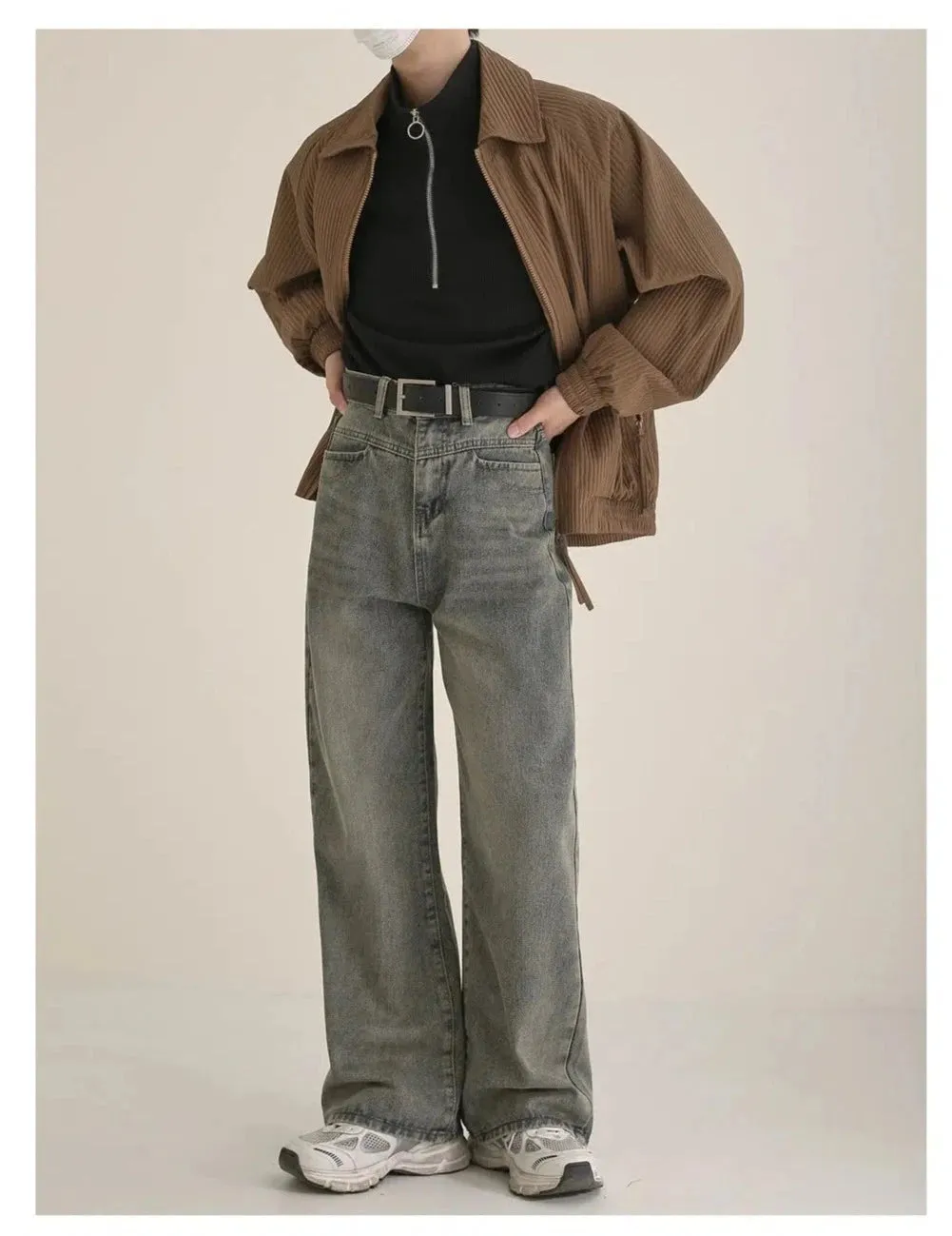 Vintage-Inspired High-Waist Relaxed Fit Jeans