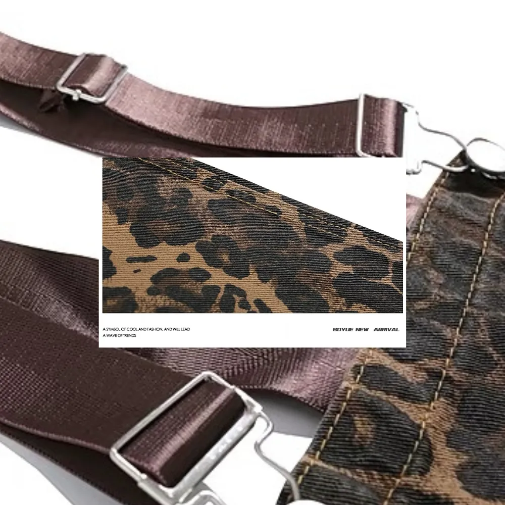 Vintage-inspired leopard print back pants