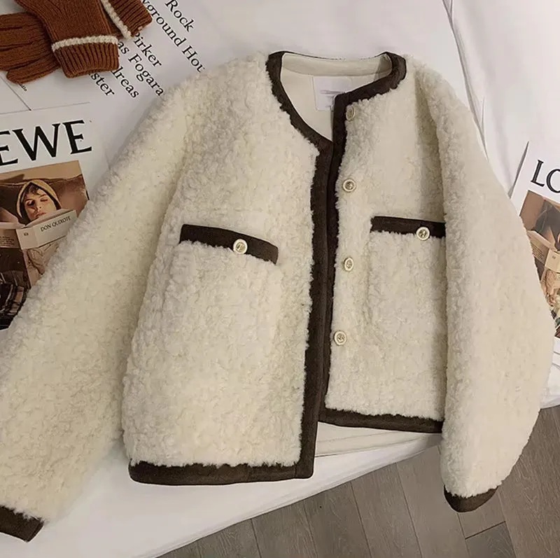 Vintage Lamb Faux Wool Elegant Jacket