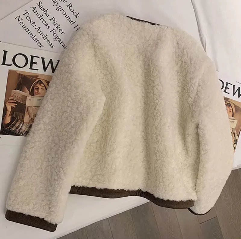 Vintage Lamb Faux Wool Elegant Jacket
