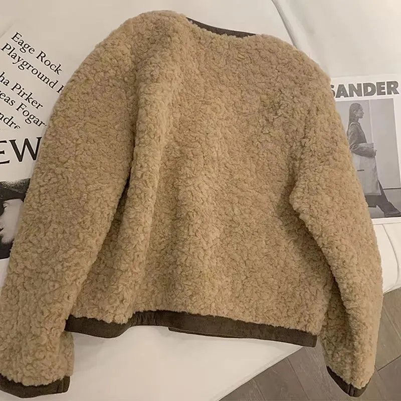 Vintage Lamb Faux Wool Elegant Jacket