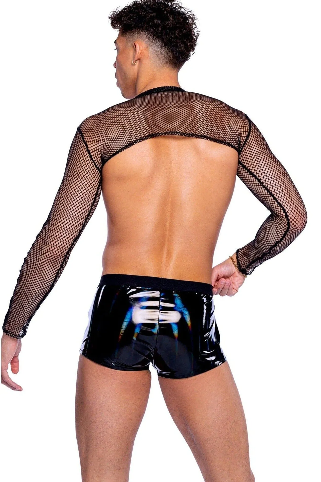 Vinyl with Iridescent Pint Shorts with Stud Detail