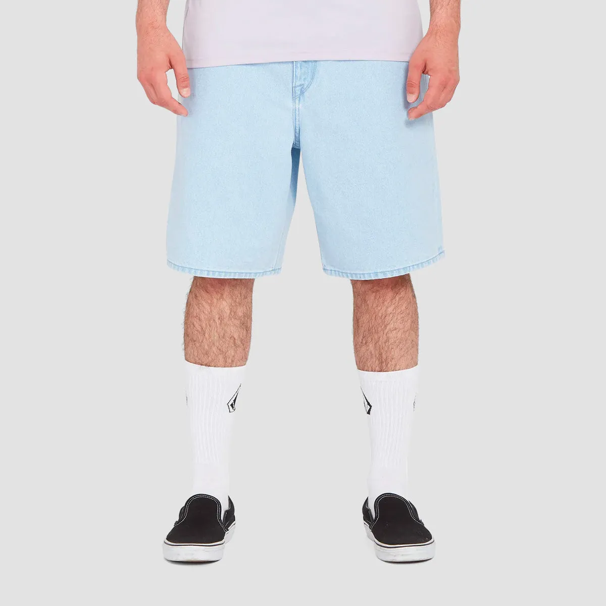 Volcom Billow Denim Shorts Light Blue