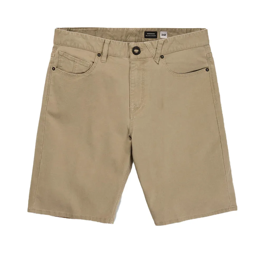 VOLCOM MODOWN CANVAS 5 POCKET SHORT DARK KHAKI