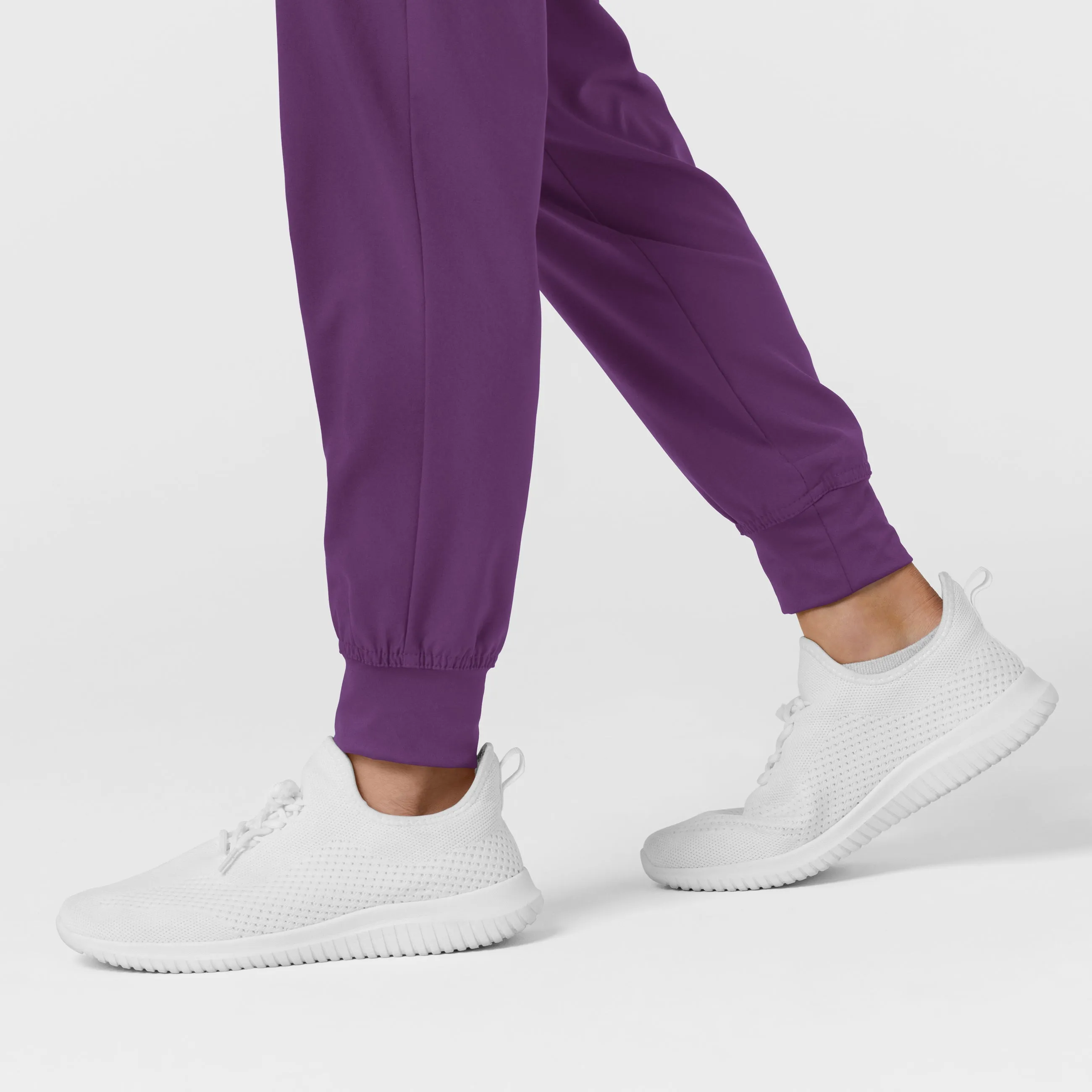 W123 5555 Comfort Waist Cargo Jogger Scrub Pants Eggplant