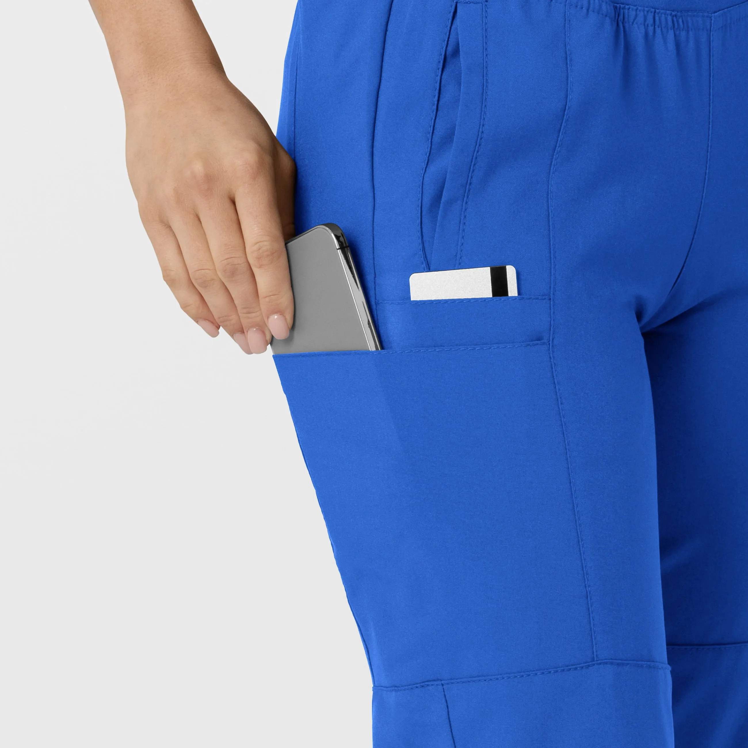 W123 5555 Comfort Waist Cargo Jogger Scrub Pants Royal