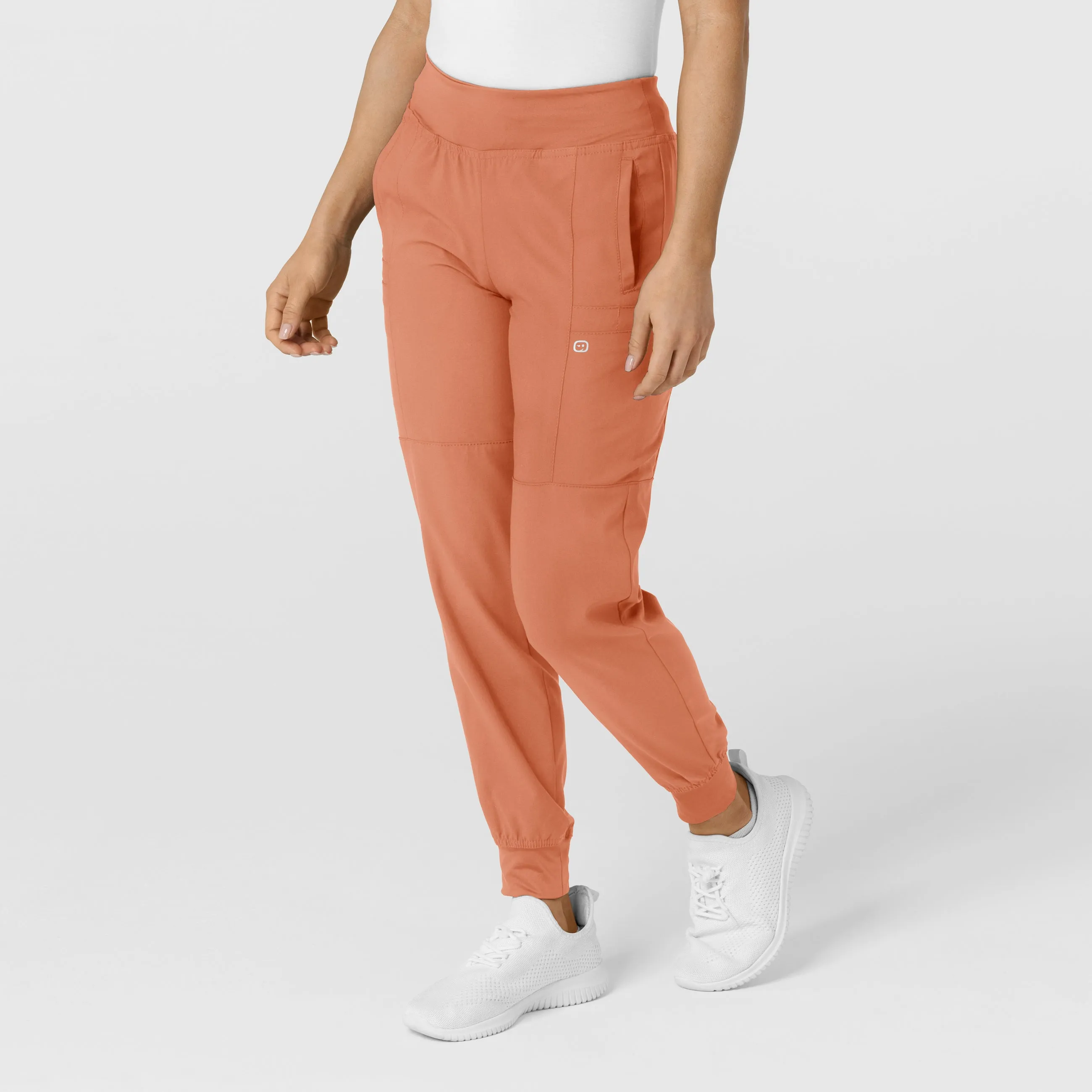 W123 5555 Comfort Waist Cargo Jogger Scrub Pants Terracotta