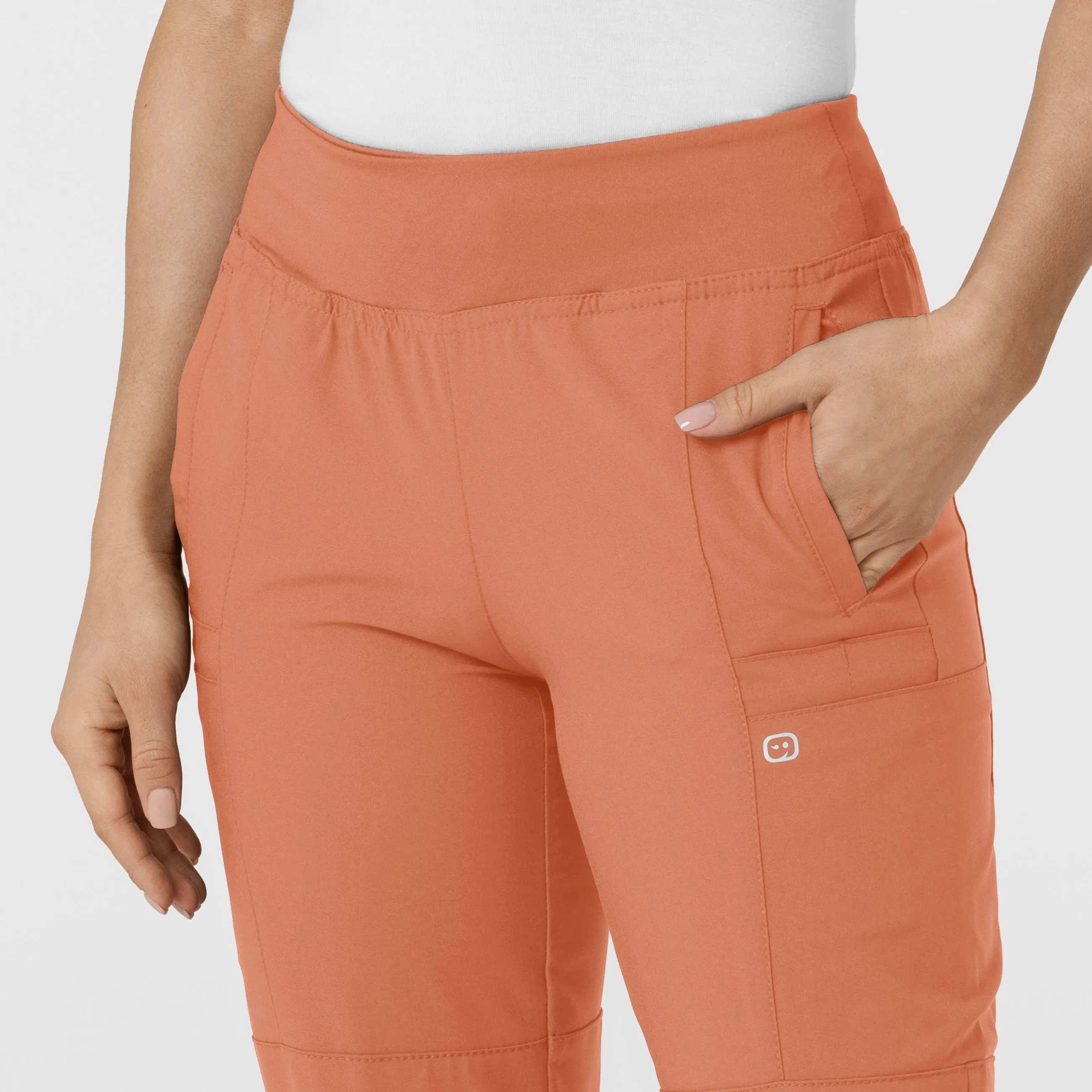W123 5555 Comfort Waist Cargo Jogger Scrub Pants Terracotta