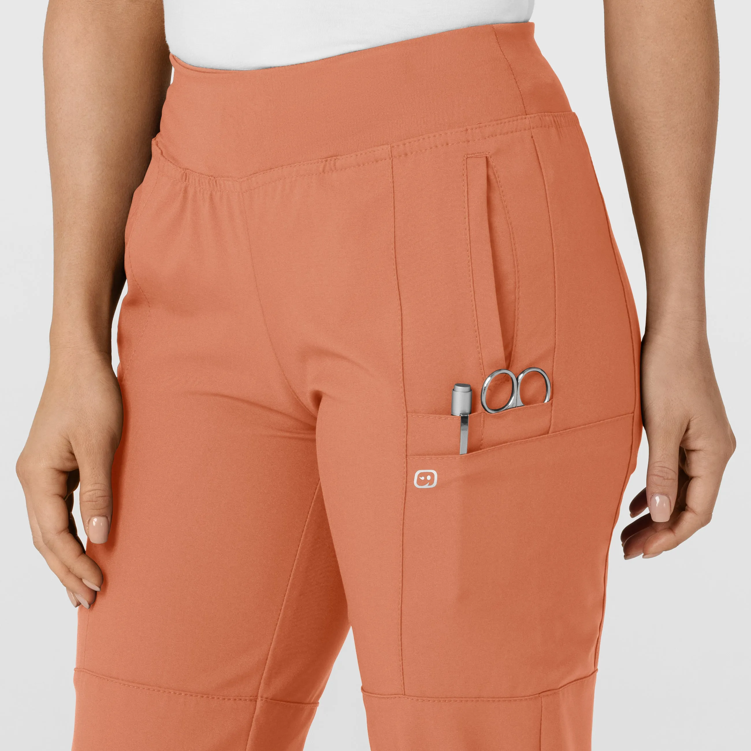 W123 5555 Comfort Waist Cargo Jogger Scrub Pants Terracotta