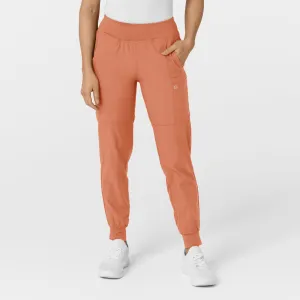 W123 5555 Comfort Waist Cargo Jogger Scrub Pants Terracotta