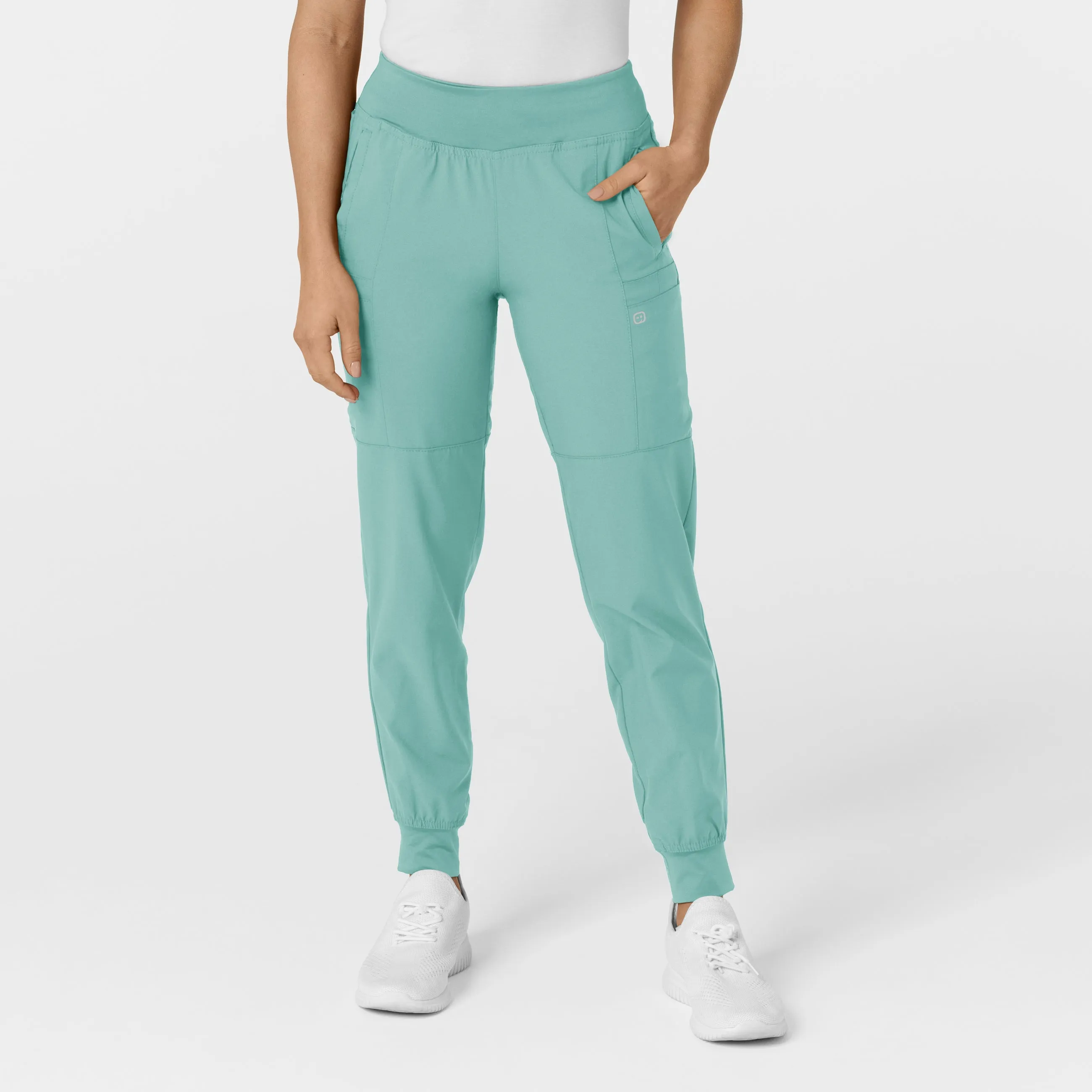 W123 5555 Comfort Waist Cargo Jogger Scrub Pants Turquoise