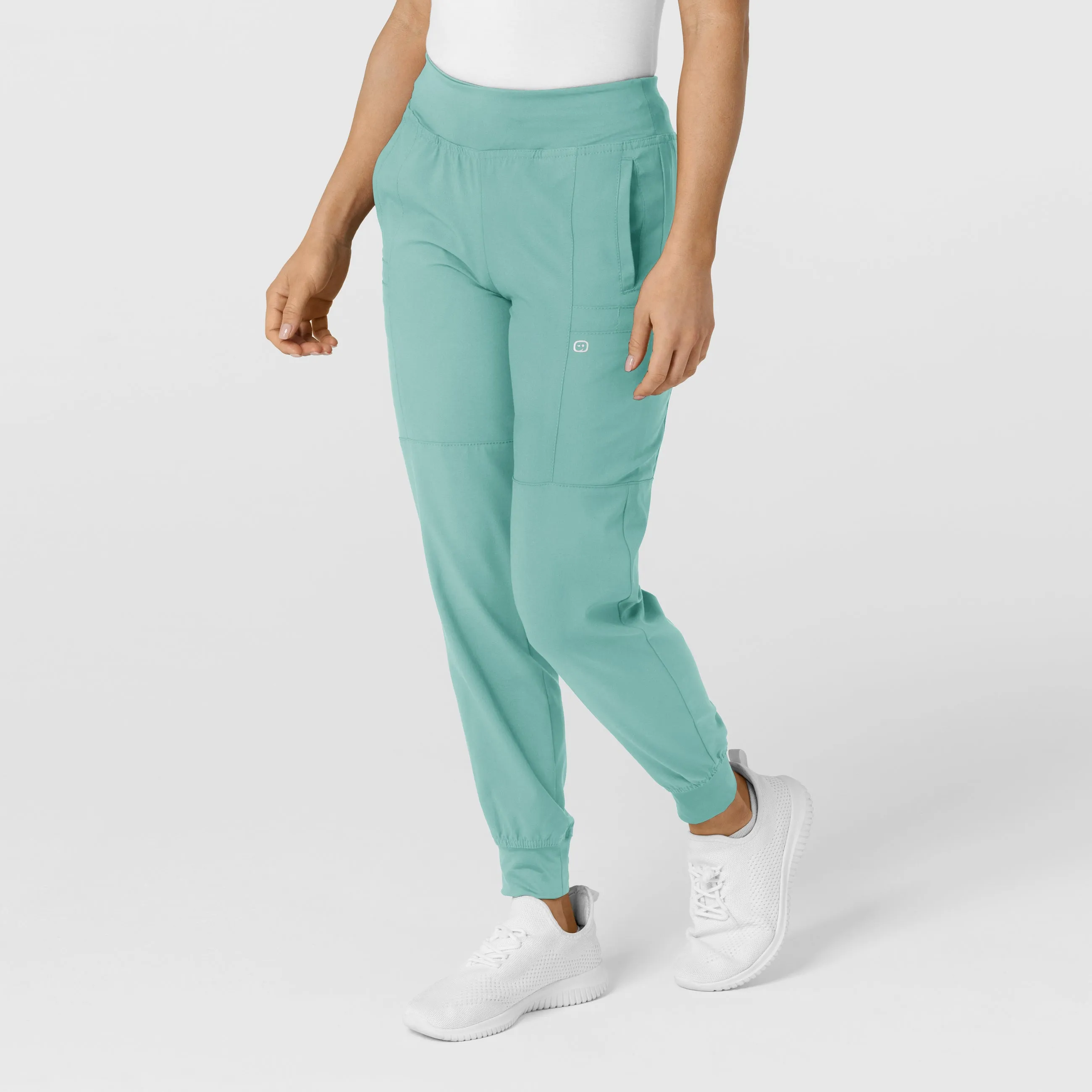 W123 5555 Comfort Waist Cargo Jogger Scrub Pants Turquoise