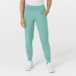 W123 5555 Comfort Waist Cargo Jogger Scrub Pants Turquoise