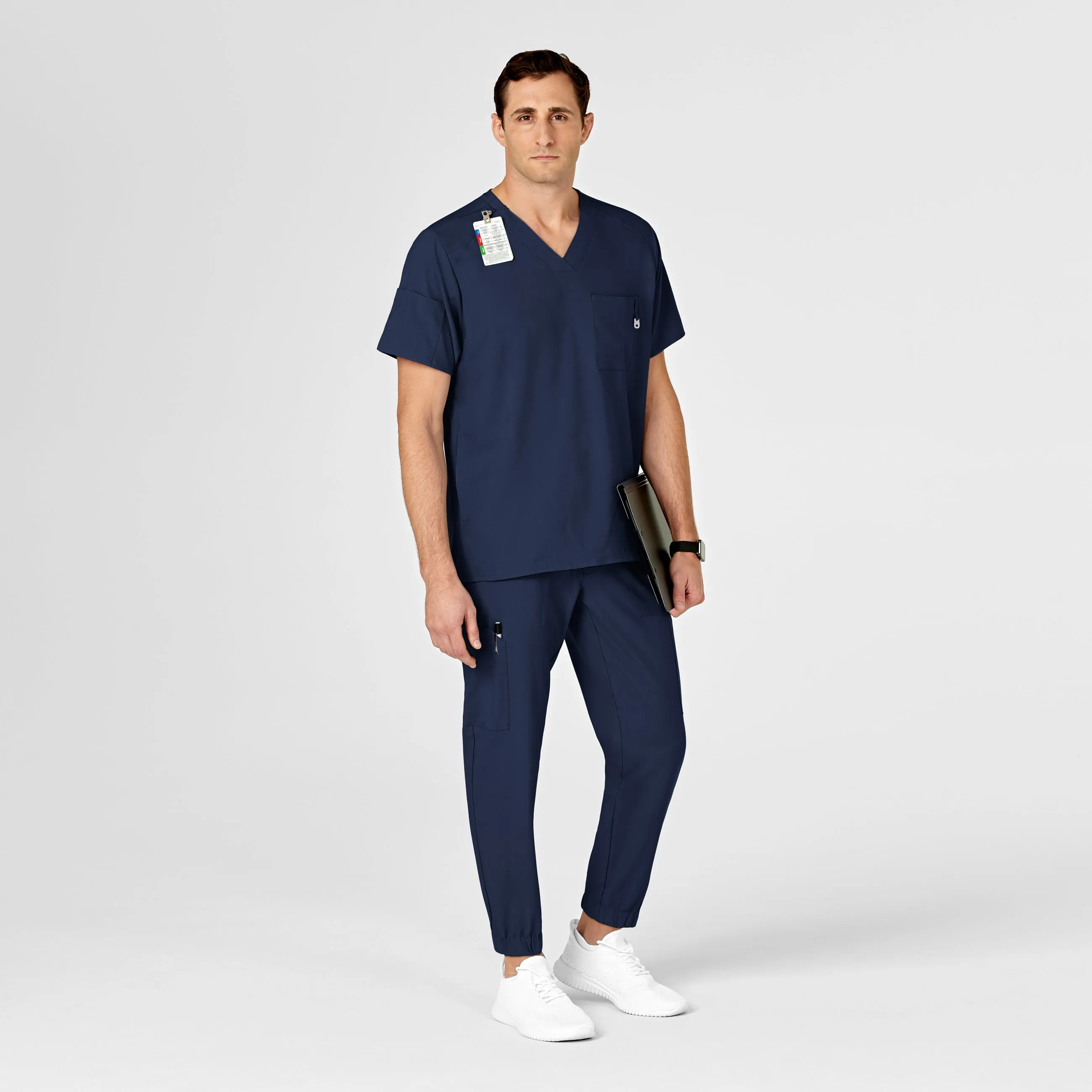 W123 5655 Men's Cargo Jogger Scrub Pants Navy