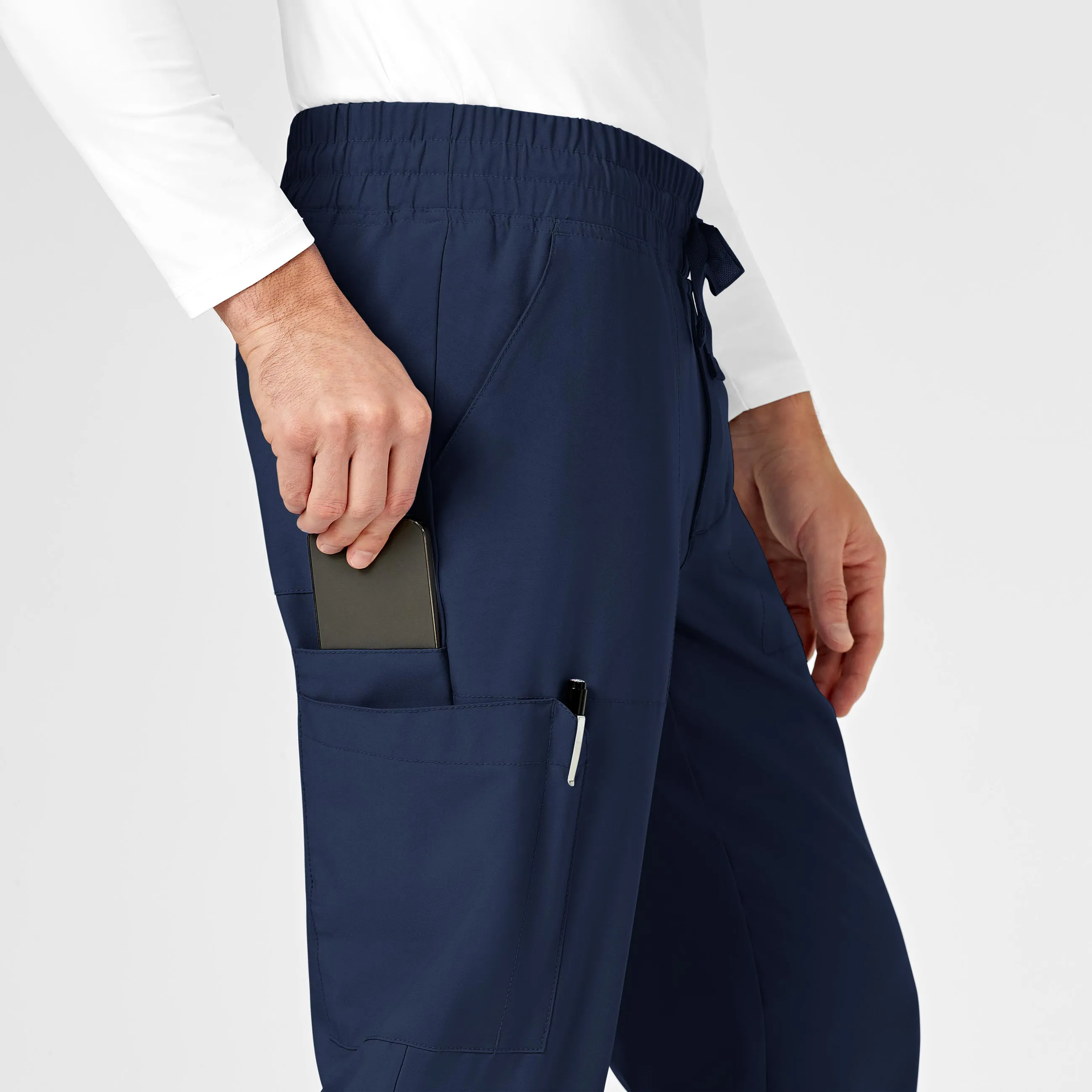 W123 5655 Men's Cargo Jogger Scrub Pants Navy