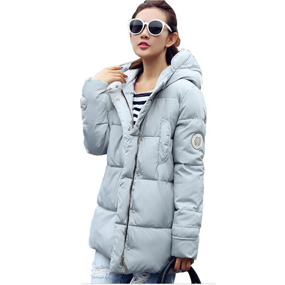 Wadded Jacket Female Women's Jacket Down Cotton Hooded Coat Slim Parkas Ladies Jackets And Coats Plus Size XXL