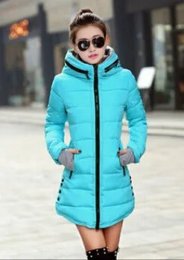wadded jacket female women's winter jacket down cotton jacket slim parkas ladies coat plus size XS-XXL