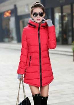 wadded jacket female women's winter jacket down cotton jacket slim parkas ladies coat plus size XS-XXL