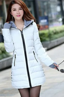 wadded jacket female women's winter jacket down cotton jacket slim parkas ladies coat plus size XS-XXL