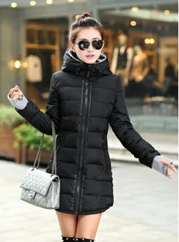 wadded jacket female women's winter jacket down cotton jacket slim parkas ladies coat plus size XS-XXL
