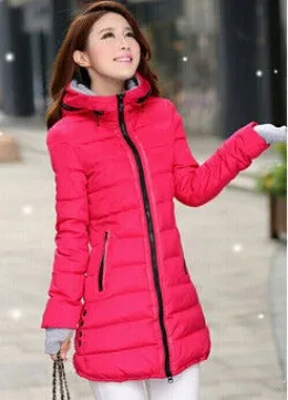 wadded jacket female women's winter jacket down cotton jacket slim parkas ladies coat plus size XS-XXL