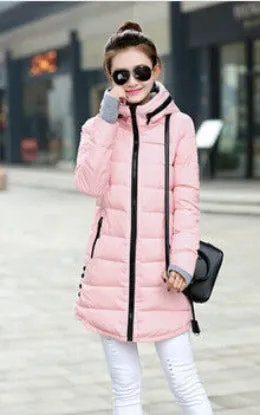 wadded jacket female women's winter jacket down cotton jacket slim parkas ladies coat plus size XS-XXL