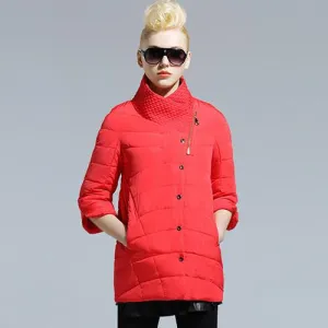 Warm Cotton Clothing Cotton padded Coat Women's Clothing Three Quarter Sleeve Coat Jacket Windbreaker