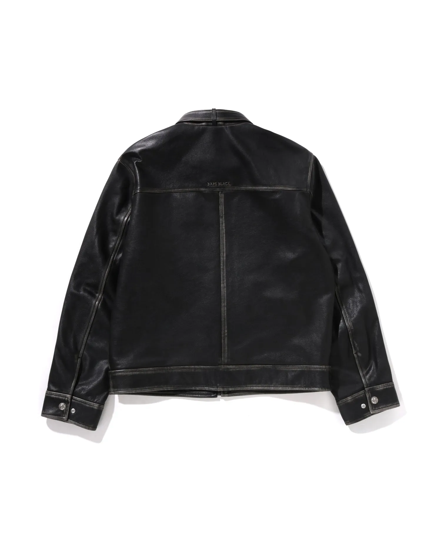 Washed Leather Harrington Jacket