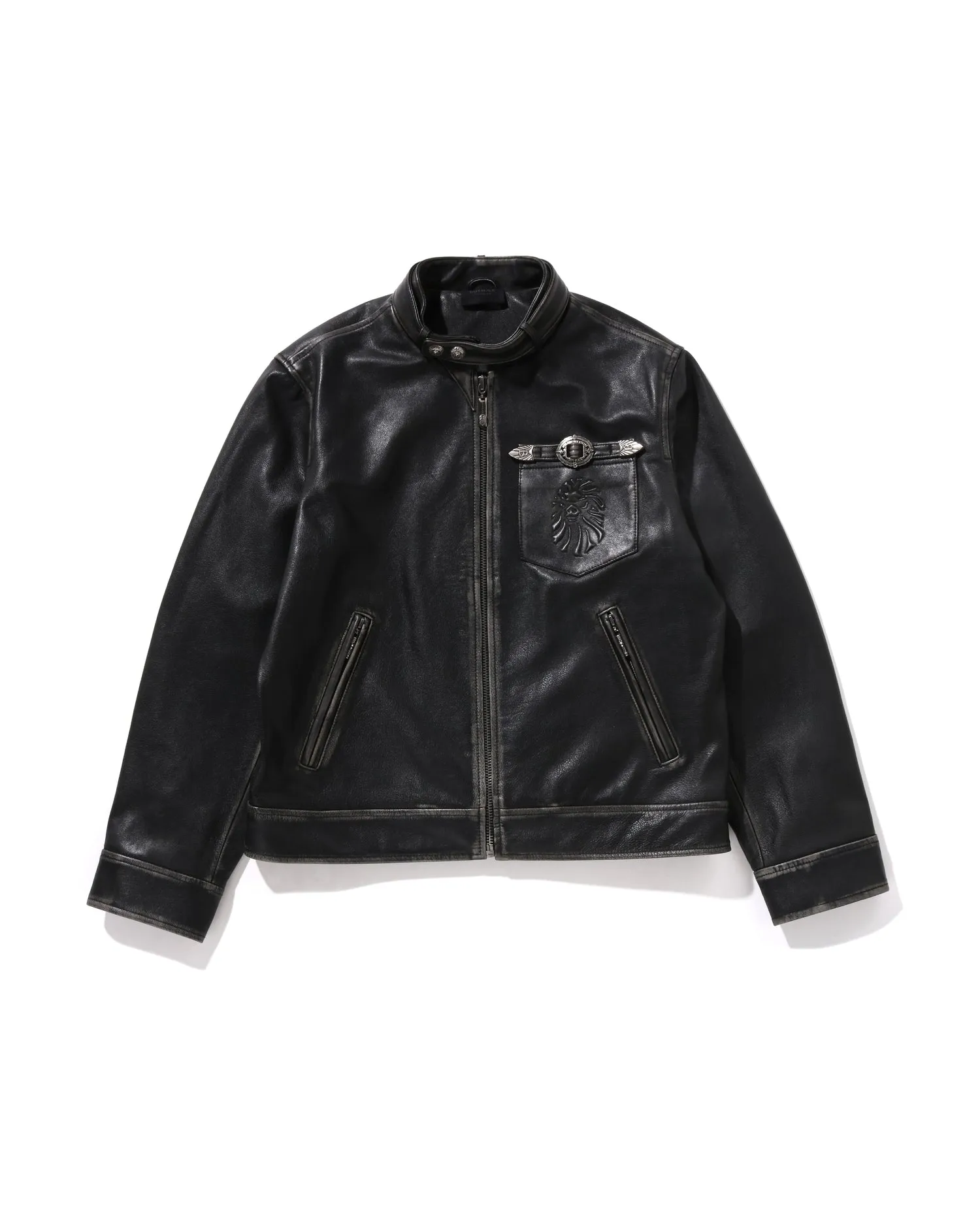 Washed Leather Harrington Jacket