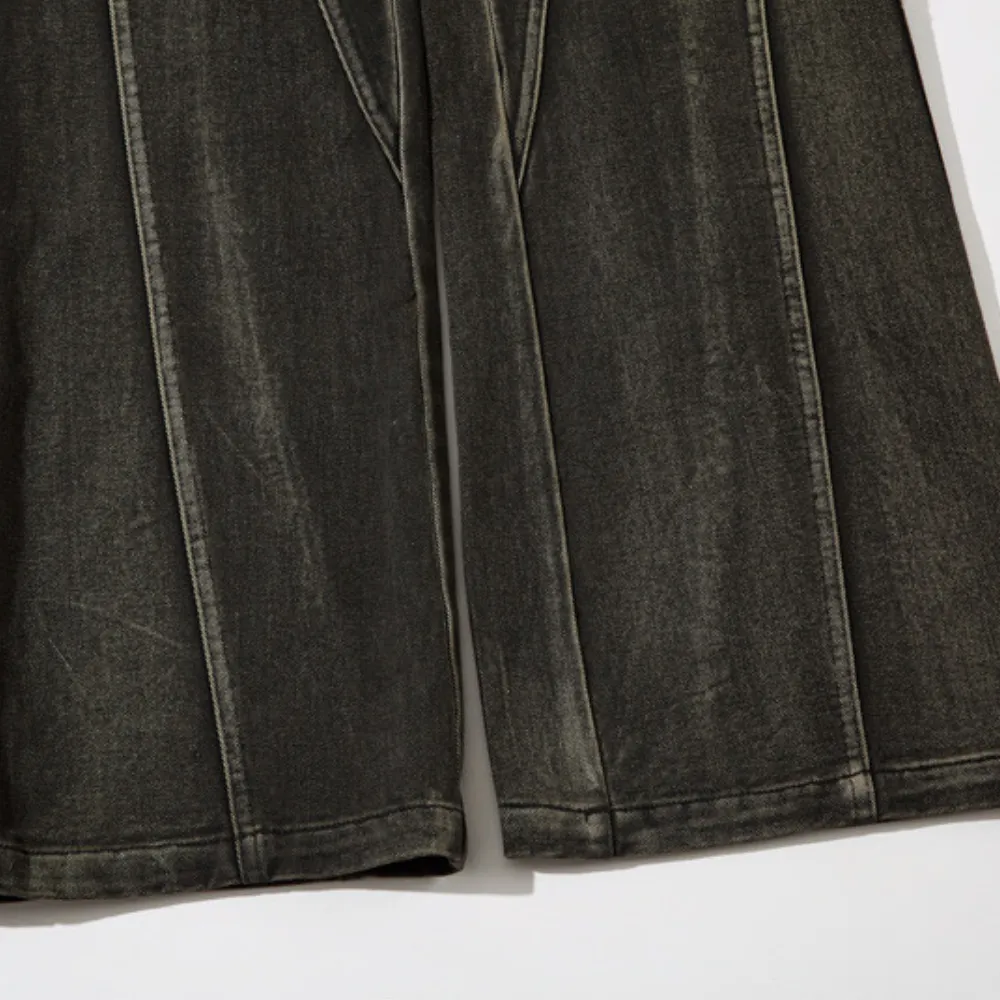 Washed Split Design Hip-Hop Horn Jeans