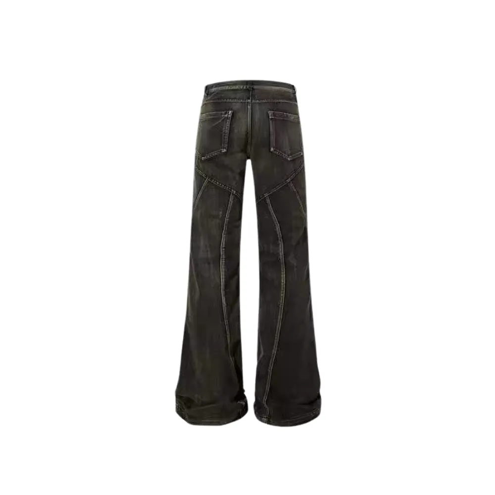 Washed Split Design Hip-Hop Horn Jeans