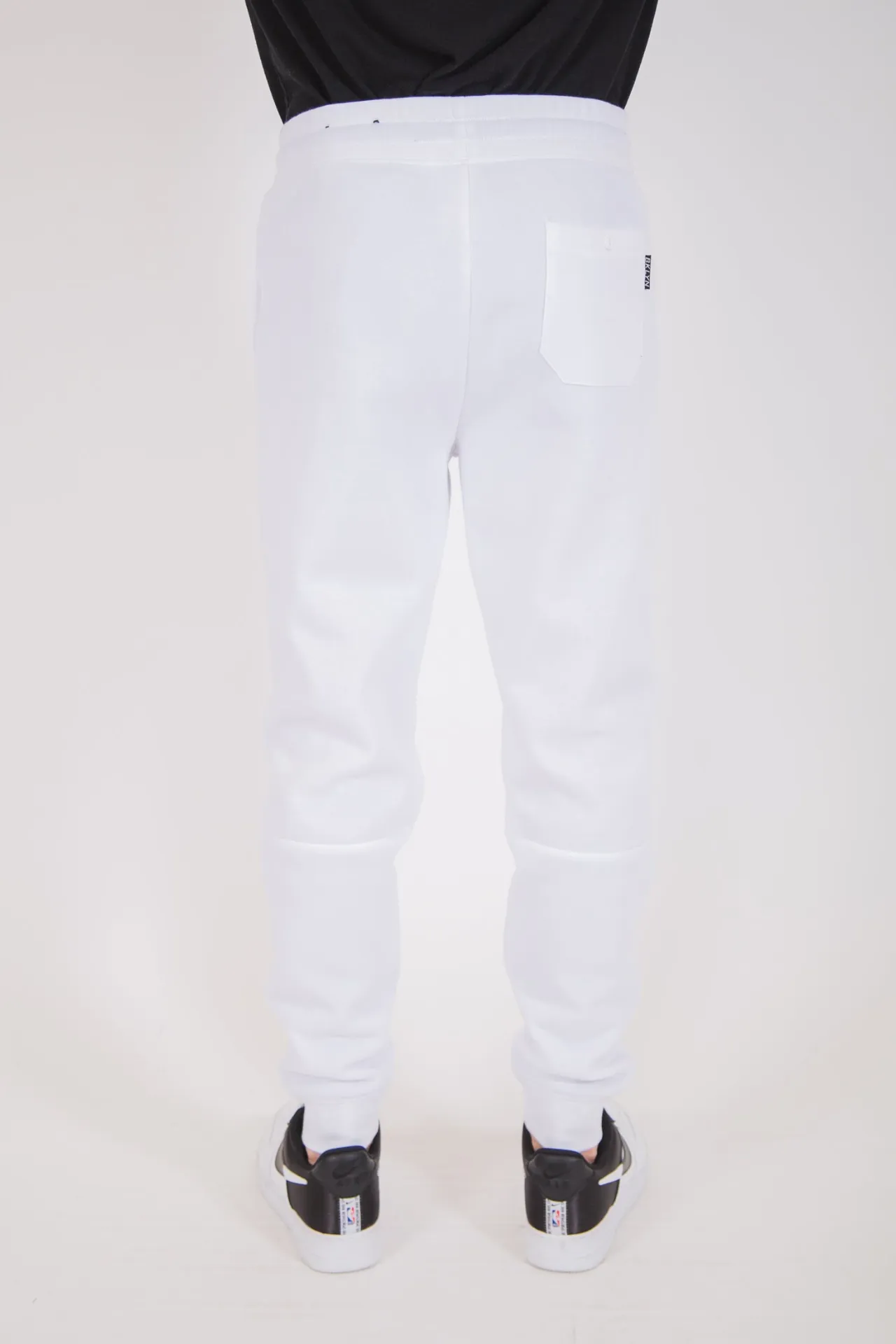 White Fleece Core Jogger Pants