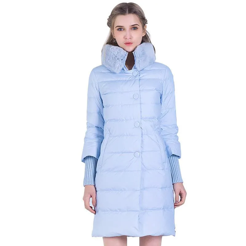 Winter Down Jacket Women Long Coat Parkas Thickening Female Warm Clothes Rabbit Fur Collar High Quality Overcoat