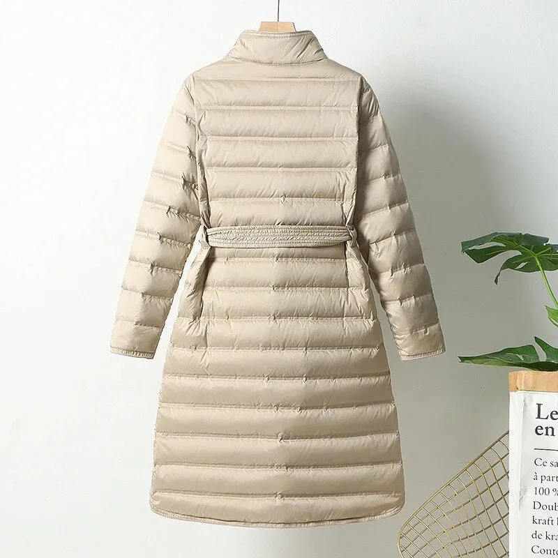 Woman Winter Overcoat White Duck Down Parkas