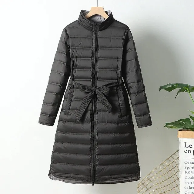 Woman Winter Overcoat White Duck Down Parkas