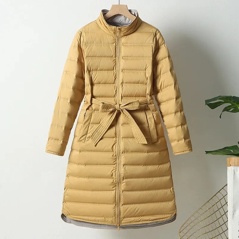 Woman Winter Overcoat White Duck Down Parkas