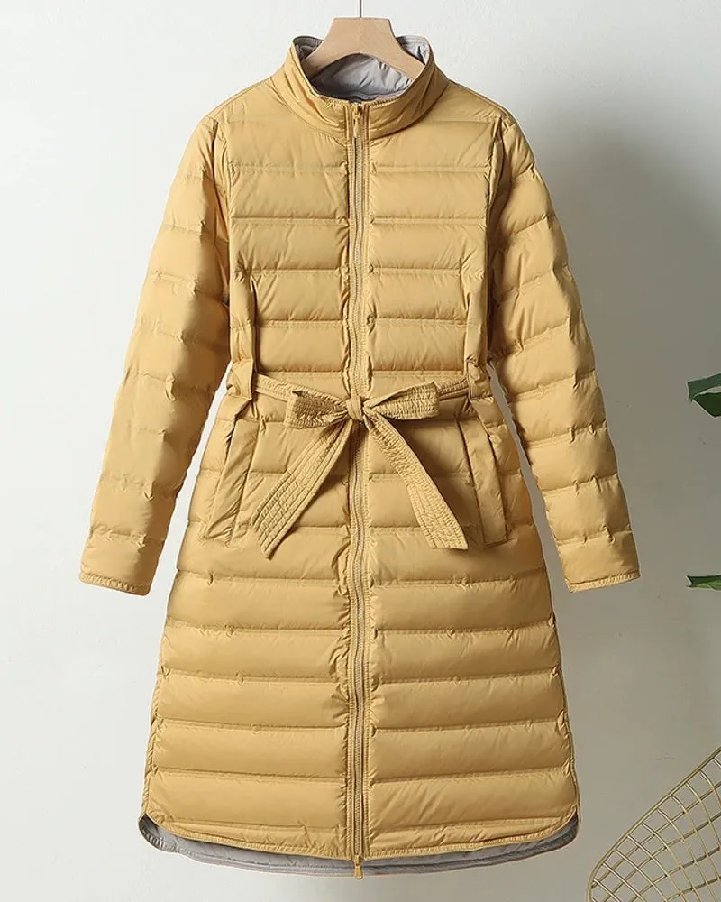 Woman Winter Overcoat White Duck Down Parkas